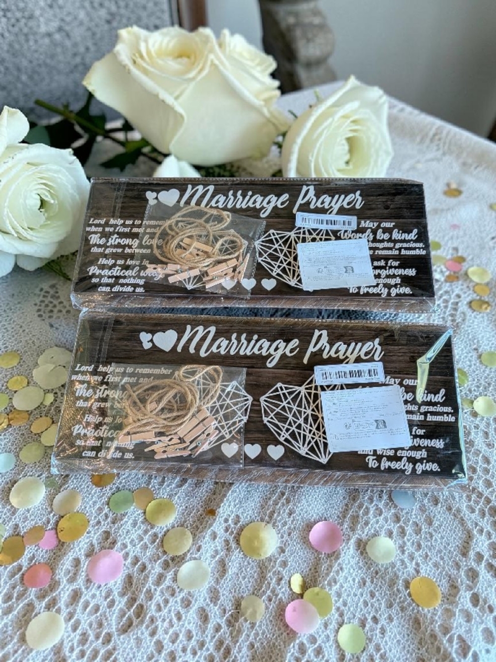 Marriage Prayer Decorative Tray - White Print